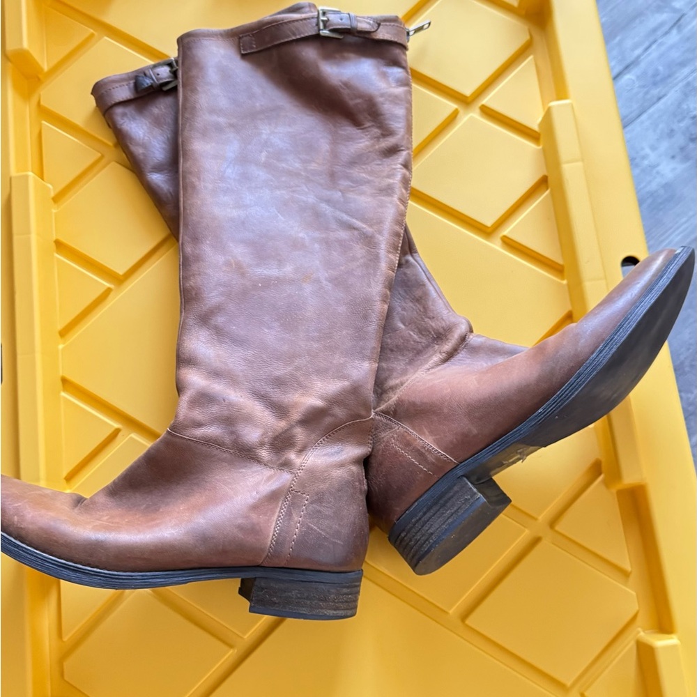 Steve Madden Brown Leather Knee-High Heeled Boots